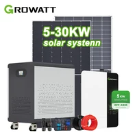 Kit de système de stockage d'énergie solaire hybride hors réseau Growatt 5KW 10KW 15KW 20KW 30KW 10KVA, système d'alimentation solaire tout-en-un pour la maison 1