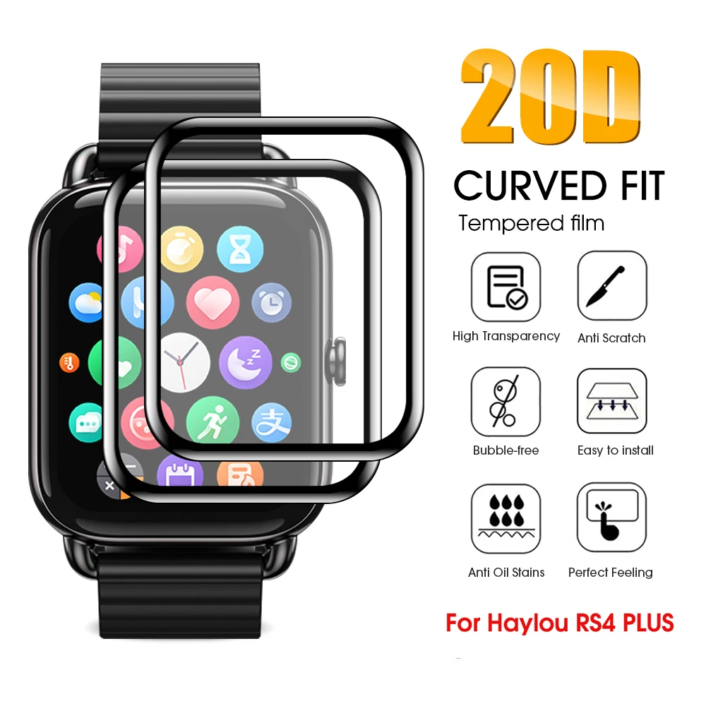 20D for Haylou Rs4 Plus Screen Protector Smartwatch Flexible Protective Film for Haylou Rs4 Not Glass Smart Watch Accessories