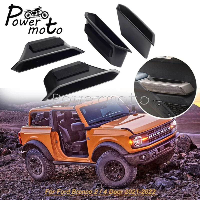 

Ящик для хранения с дверными ручками для Ford Bronco 21-22, аксессуары для интерьера автомобиля, поддон из АБС для передней и задней боковой подлокотников