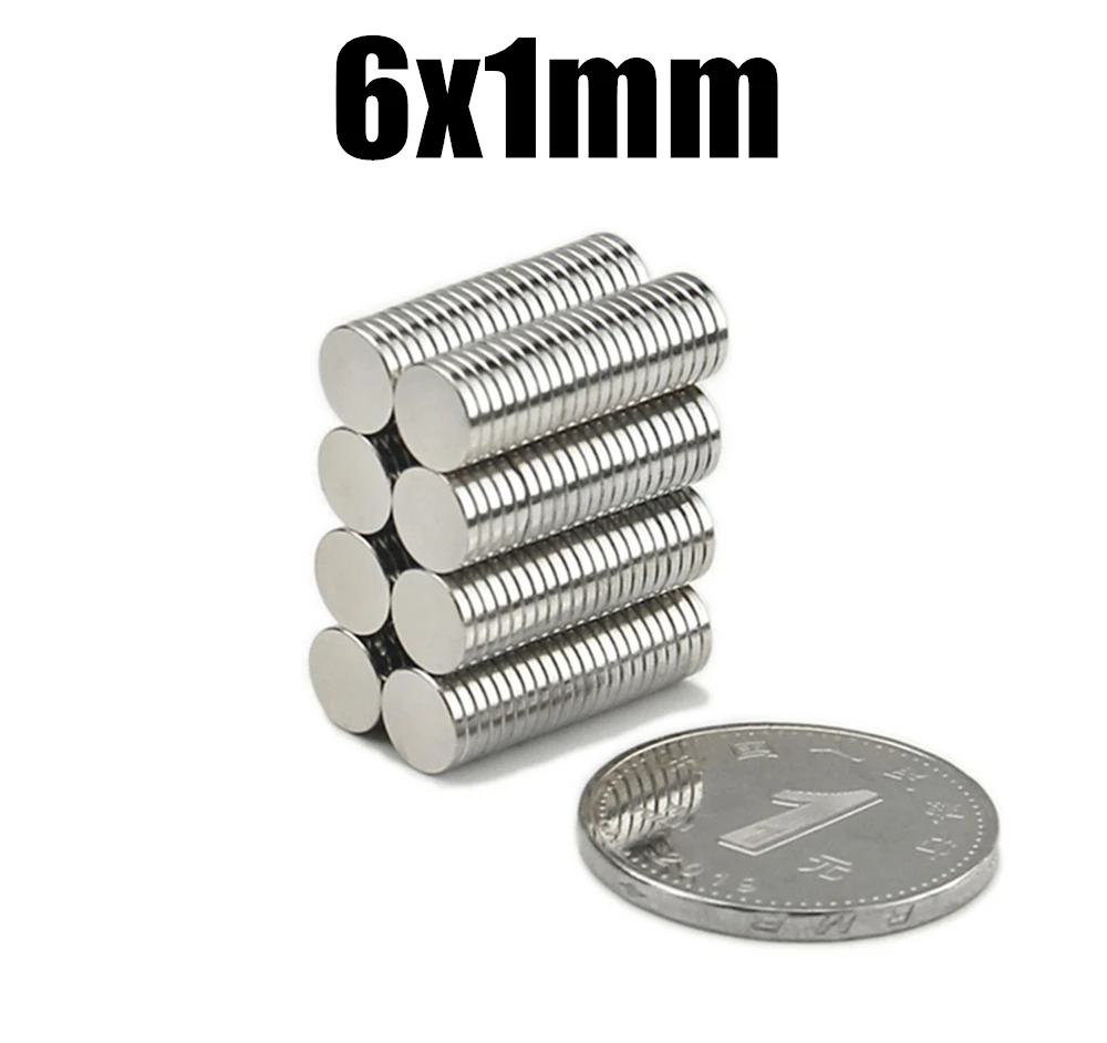 Round Magnets 6x1 6x1.5 6x2 6x3 6x4 6x5 6x6 6x8 6x10-20mm N35 NdFeB 10-500Pcs