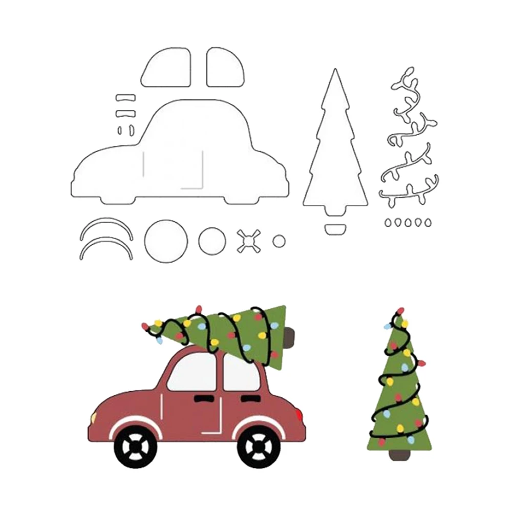 

Новинка октября 2023 года, рождественские праздничные автомобильные металлические Вырубные штампы, Скрапбукинг для изготовления бумаги, рамки, карточки, ремесло без штампов
