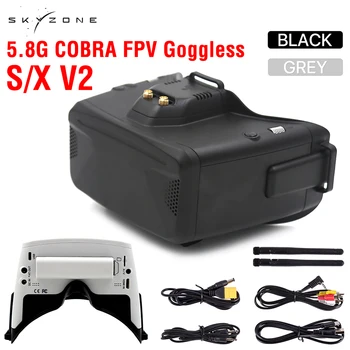 SKYZONE 코브라 S X V2 FPV 비디오 고글 800x480 4.3 인치 코브라 1280x720 4.1 인치 5.8G 48CH 수신기 헤드 트래커 DVR FPV 드론용