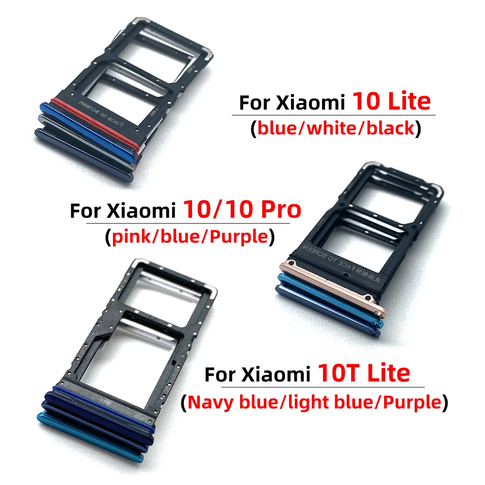 Tested SIM Card Slot SD Card Tray Holder Adapter Accessories For Xiaomi Mi 10 10T Pro Lite Mi Note 10 / CC9 Pro+ Pin sim card accessories