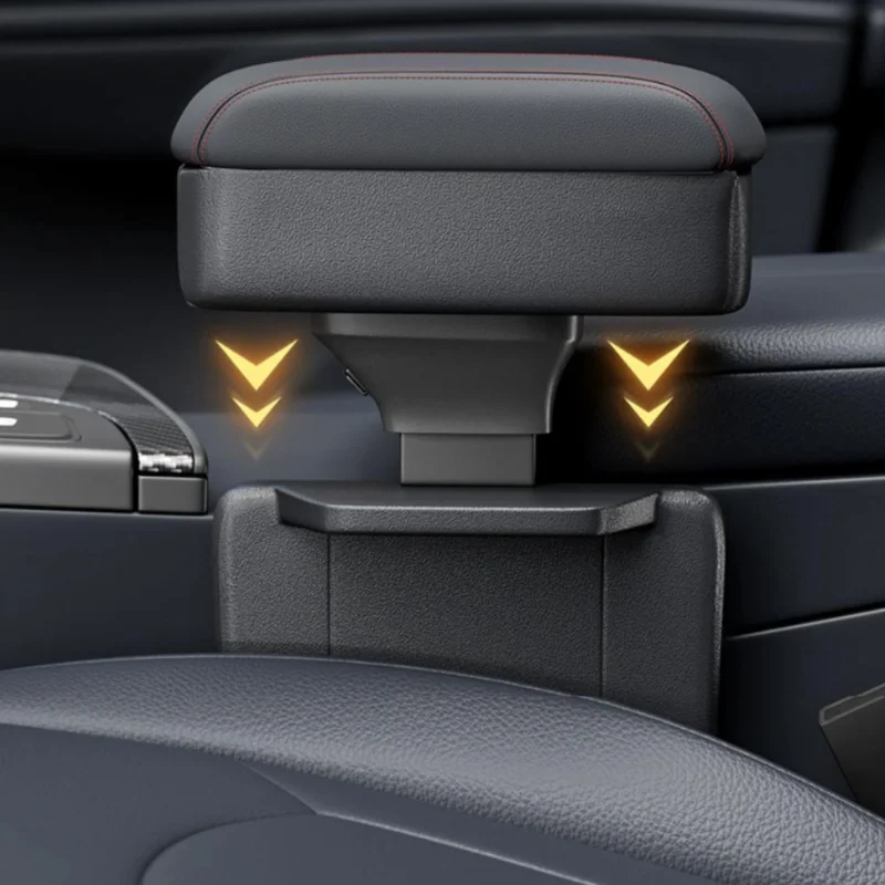 Car Armrest Box Organizer Adjustable Height Elbow Rest Pad Storage Box Universal Interior Arm Rest Seat Gap Organizer car armrest box