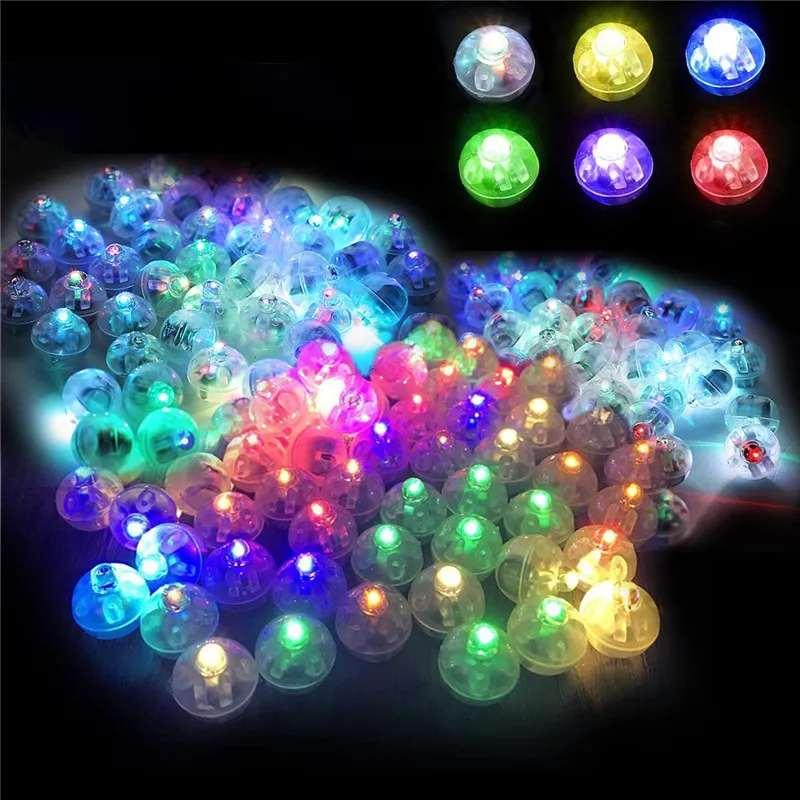 

50Pcs/lot Round Ball Led Balloon Light Mini Flash Lamps for Lantern Christmas Wedding Party Decorations White Yellow