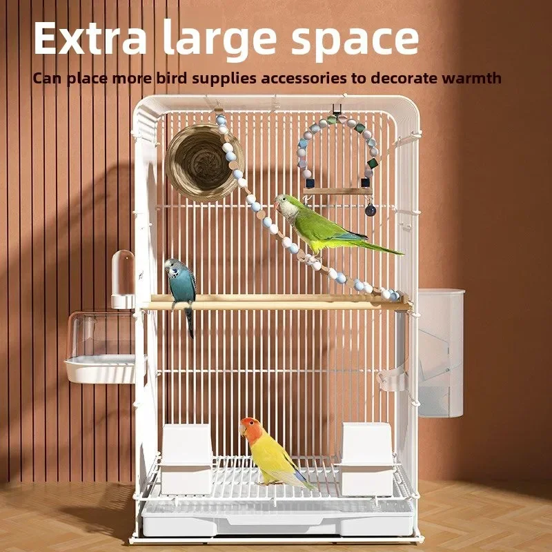 Ornamental Cage Birds Cage Accessories Parrot Bird Cage Tiger Skin Luxury Home Heightening Large Villa Full Set Home Large Space