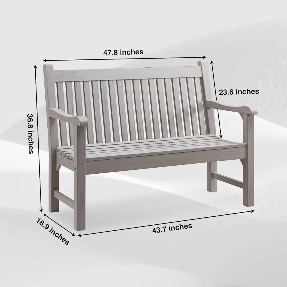 Garden Bench, 2-Person Poly Lumber Patio Bench,All-Weather Outdoor Bench That Never Rot and Fade, Memorial Bench,Suit for Garden 3