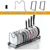 2 Pack Expandable Pot Lid Rack Organizer, Pans Organizer Rack, Pots and Pans Organizer Rack Cookware Set Organizer 3