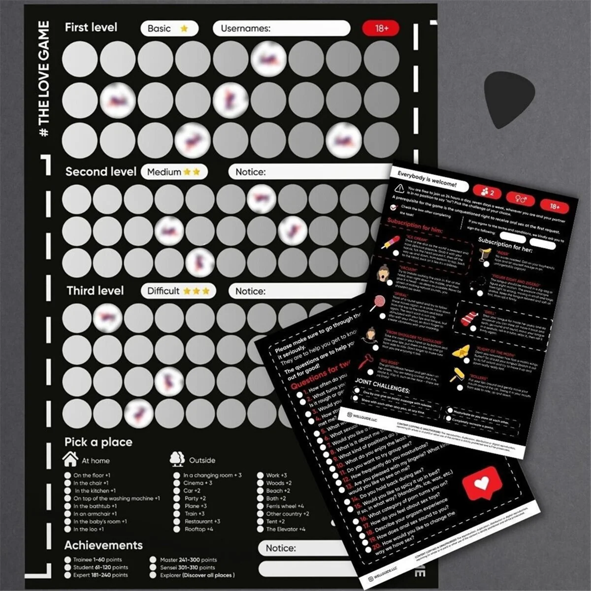 The Love Game Scratch Off Poster Game for Couples Valentine's Day Gifts Wall Poster Gift for Her and Her league of legends poster anime poster vintage posters poster prints diy poster sticker