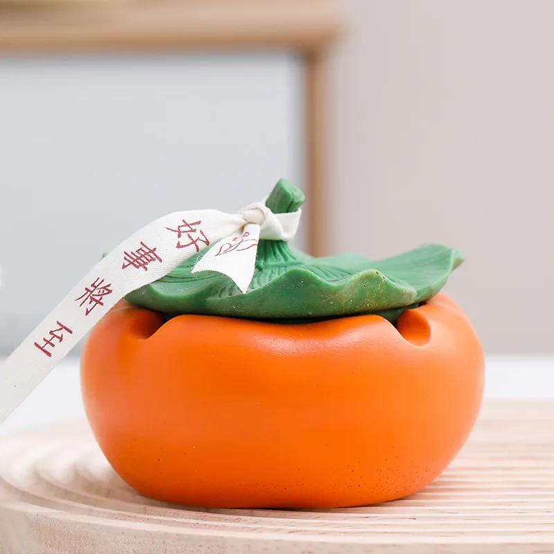 

Creative Persimmon Shaped Ashtray Home Decor Living Room Tabletop Ornament Cute Orange Pig Persimmon Ash Tray Crafts Accessories