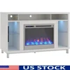 Lumina Electric Fireplace TV Stand TVs up to 48 Inch with Adjustable 7-Color LED Remote Control Heater Timer Media Storage 1