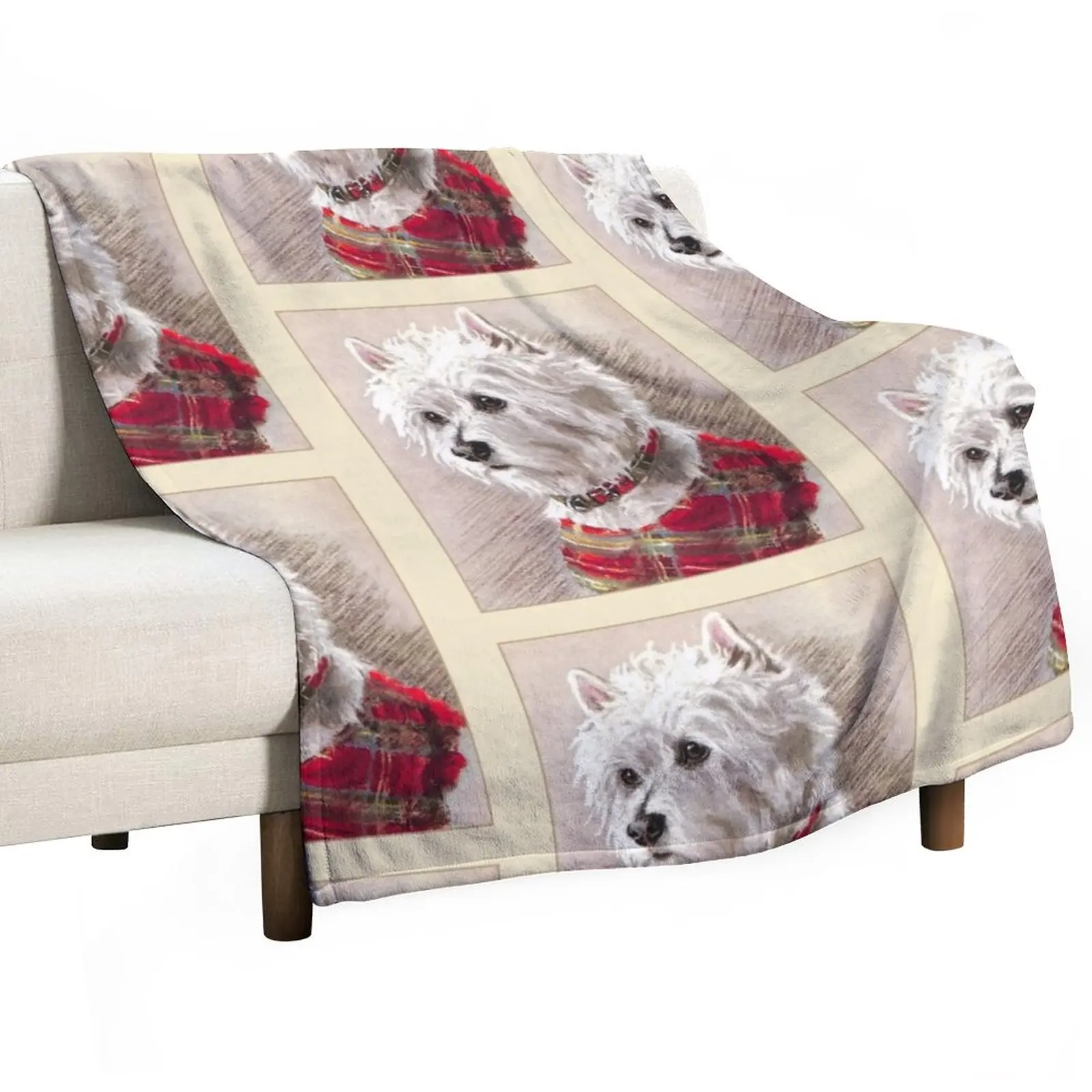 

Scottish Highland Westie Dog Throw Blanket cosplay anime Luxury Thicken Blanket Sofa Quilt Flannels Blanket