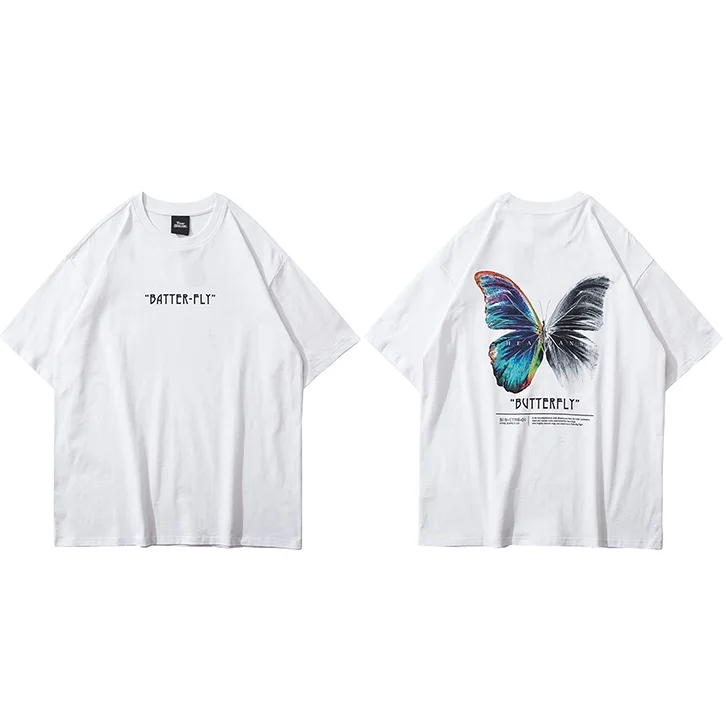 Tシャツ・カットソー IONSEOUL Butterfly Printed Oversized Fit Sweatshirt 4JH510 Sef1fd846c41548c69a7e927b99a8f