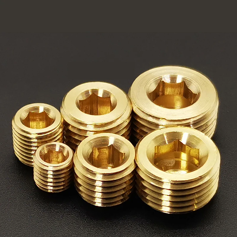 Metric Male Thread Brass Internal Hex Socket Pipe Fitting Plug End Cap Adapter Connector M8-M22 pipe fitting water pipe fitting hose pipe fitting