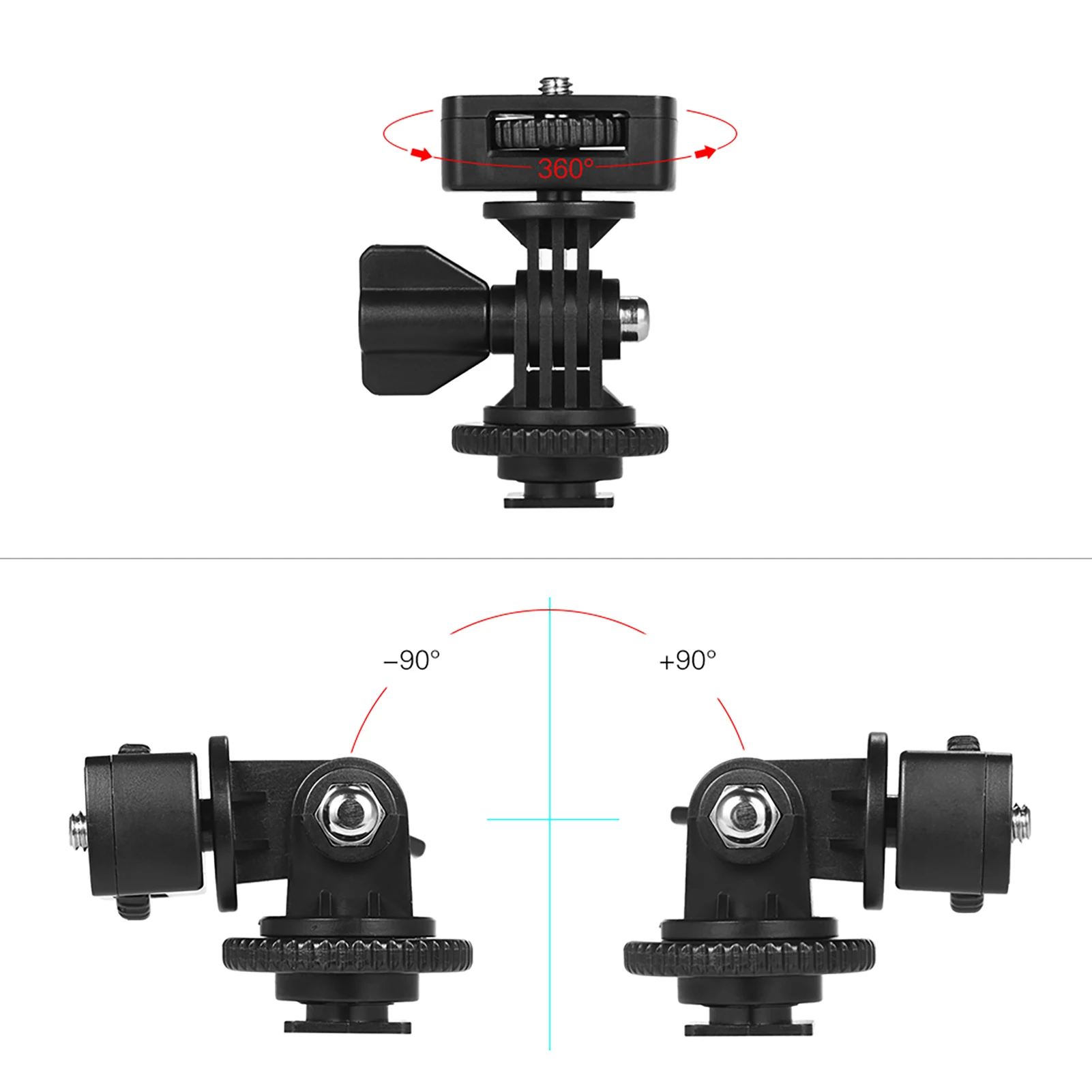 Universal Adjustable Cold Hot Shoe Mount Adapter with 1/4" Screw for Viltrox and other Brands LED Light Video Monitor