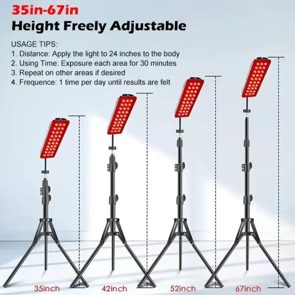 Single Dual Palte Red Light Therapy Lamp with Stand,660nm&850nm Near Infrared Light Therapy Device for Fatigue Relief Skin Care