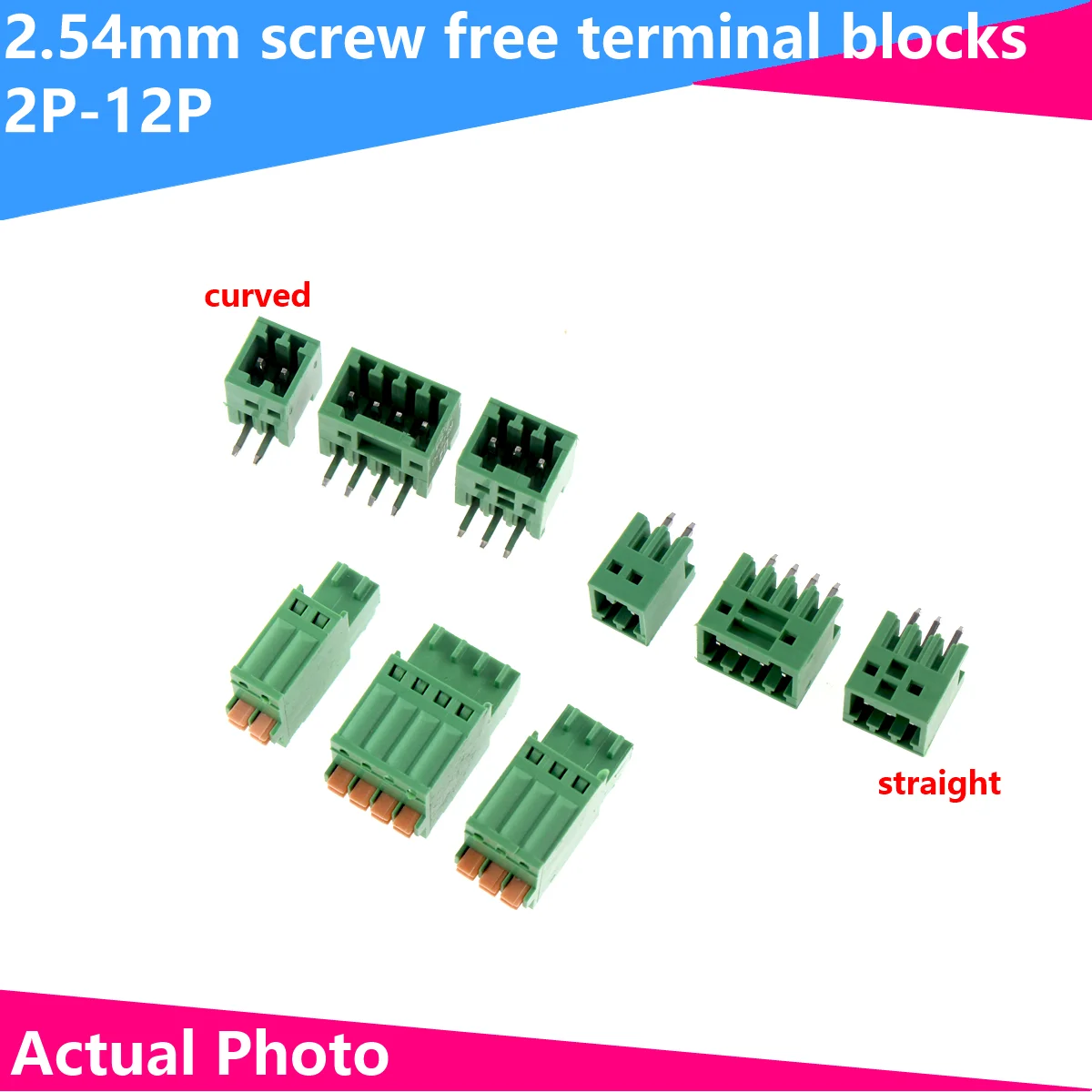 5PCS Screw free plug type terminal KF2EDGKD-2.5 Straight pin/bent pin male/female connector 15EDG-2.54 original neutrik 16a 20a powercon ac cable connector power input output lockable screw type contacts aviation plug socket