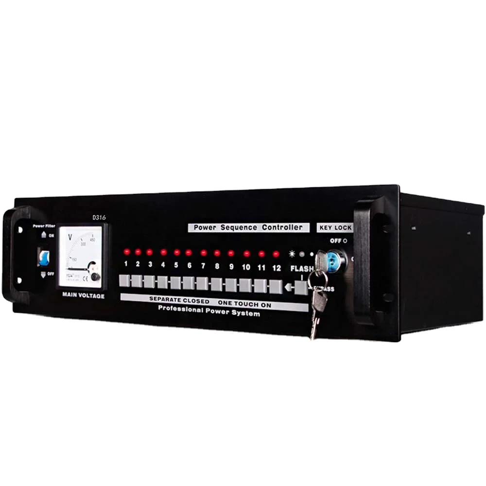 

D316 Professional 12-Channel Power Sequence Controller for Audio System Conference System Dj Equipment
