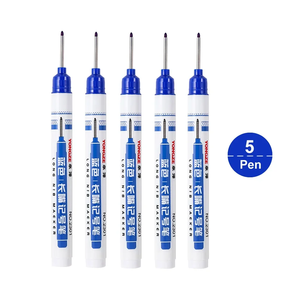 Multi-Purpose Waterproof Markers for Metal, Bathroom, and Woodworking - 4 Vibrant Colors, Long Head Nib, 20mm Deep Hole