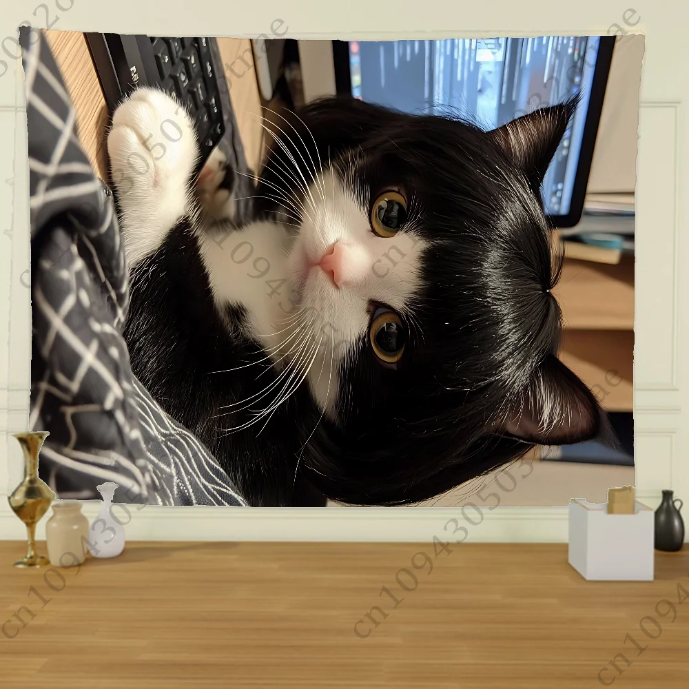 Kawaii Animal Memes Flag Tapestry Creative Pattern Photo Living Room Wall Art Tapestry Decor Party Outdoor Decorate Banners