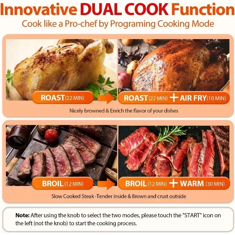 Large Air Fryer Oven| Toaster Oven Combo with Rotisserie Dehydrator and Full Accessories 19-In-1 Digital Airfrye 6
