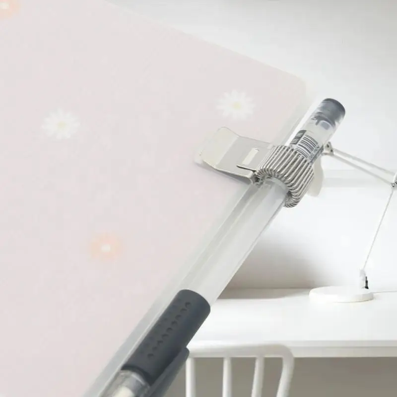 1/3/5Pcs 다기능 텔레스코픽 스프링 전기 도금 펜 클립 메모장 휴대용 스프링 펜 슬롯 고정 문구 액세서리