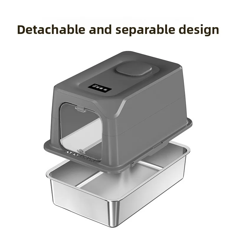 Automatic Self Cleaning Cat Litter Box Large Covered Deodorizing Cat Toilet Quiet Auto Scoop Easy Clean Cat Sandbox Cat Box_voghion.com