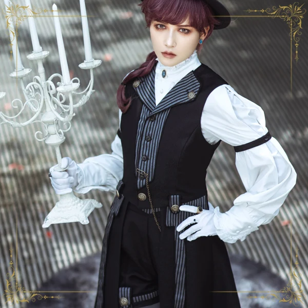Eternal Dawn Scatters-Vintage Elegant Handsome Neutral Prince Style Long Coat by Immortal Thorn