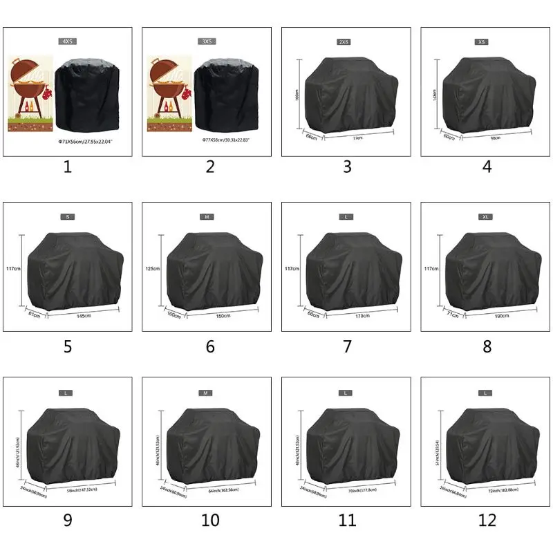 Heavy-Duty Large Waterproof Barbecue Grill Cover