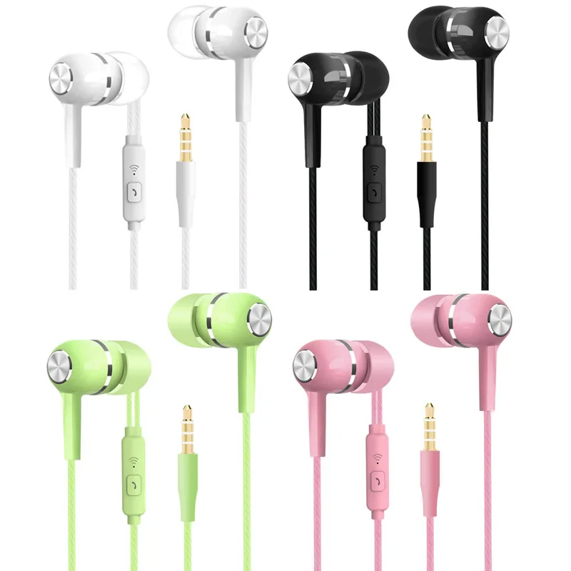 3.5mm Wired In-Ear Earbuds Super Bass Colorful Crack Design Headset with Microphone Hands-Free Sport Earphones for Android iPhone Samsung Gaming Music