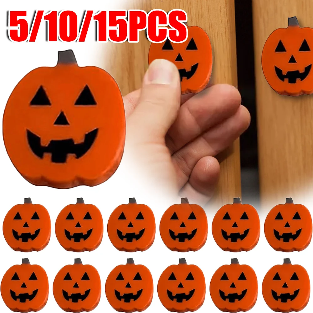 5/10/15pcs Halloween Pumpkin Knob Button Cover Halloween Pumpkin Cabinet Pull Gloves Drawer Button Bump-Proof Cover