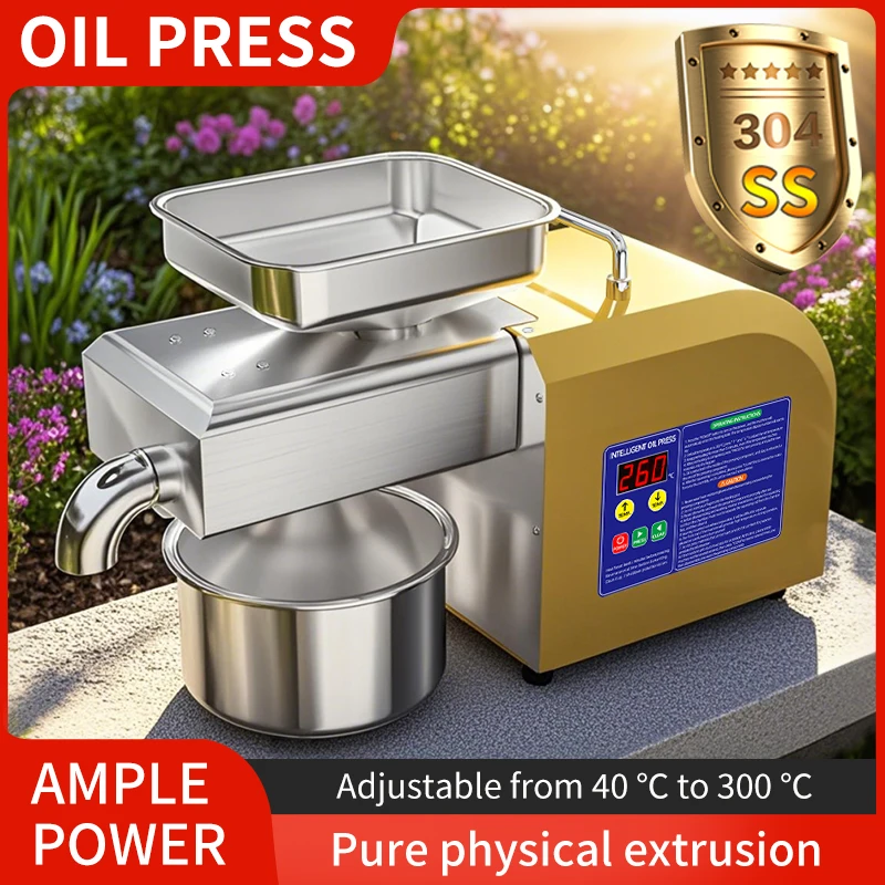 BEAUTIUSN,Household Oil Press machine Intelligent Stainless Steel Oil Extractor Small Stainless Steel Sunflower