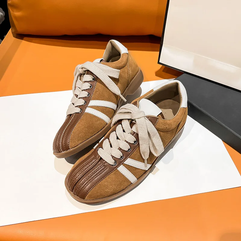 TaoBo Women Size 35-40 Vintage German Trainer Suede Leather Bowling Boots Camping Sports Women's Walking Boots