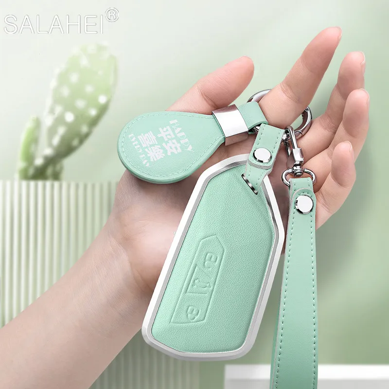 

New Leather Car Smart Key Case Cover Shell Fob For VW Volkswagen Golf 8 2020 Skoda Octavia A8 2021 SEAT Leon MK4 Accessories