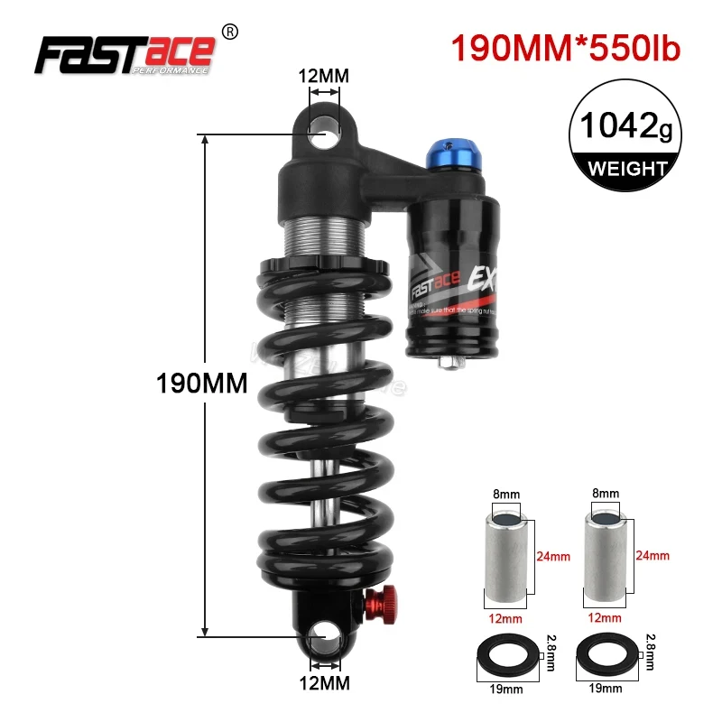 Fastace Mountain Downhill Bicycle Shock Absorber 190/200/210/220/240mm rear suspension Applicable to: MTB electric bikes, etc.