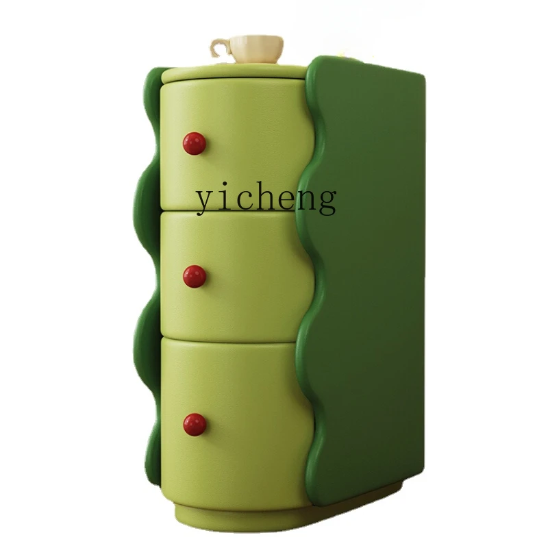 

Tqh Ultra-Narrow Bedside Table Gap Small Apartment Cute Personality Colorful Solid Wood Bedroom Bedside Cabinet