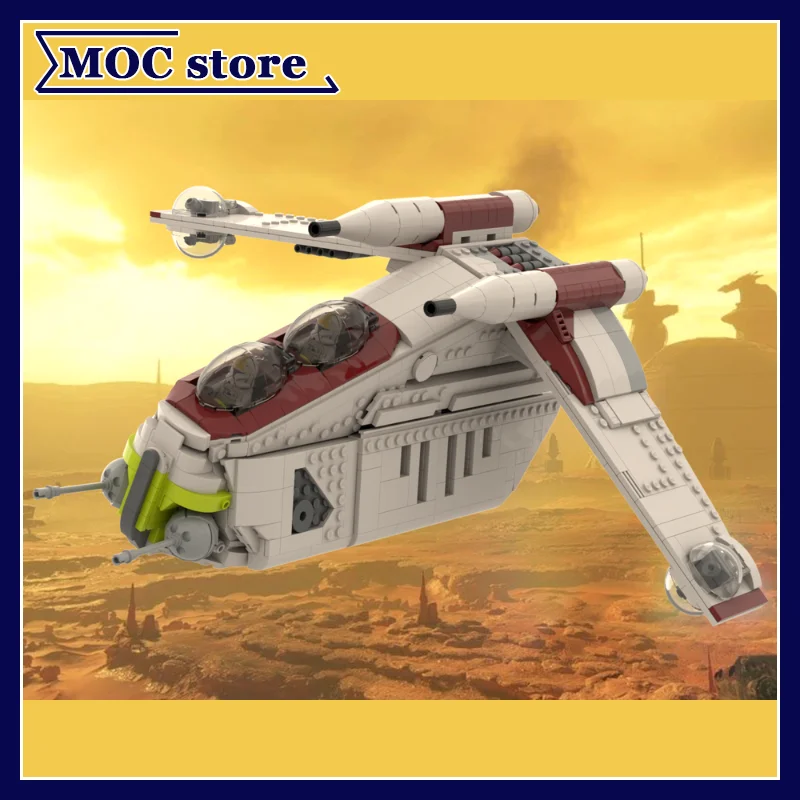 1454피스 MOC 스타 무비 빌딩 블록 공화국 저고도 공격 수송 모델 브릭 DI..