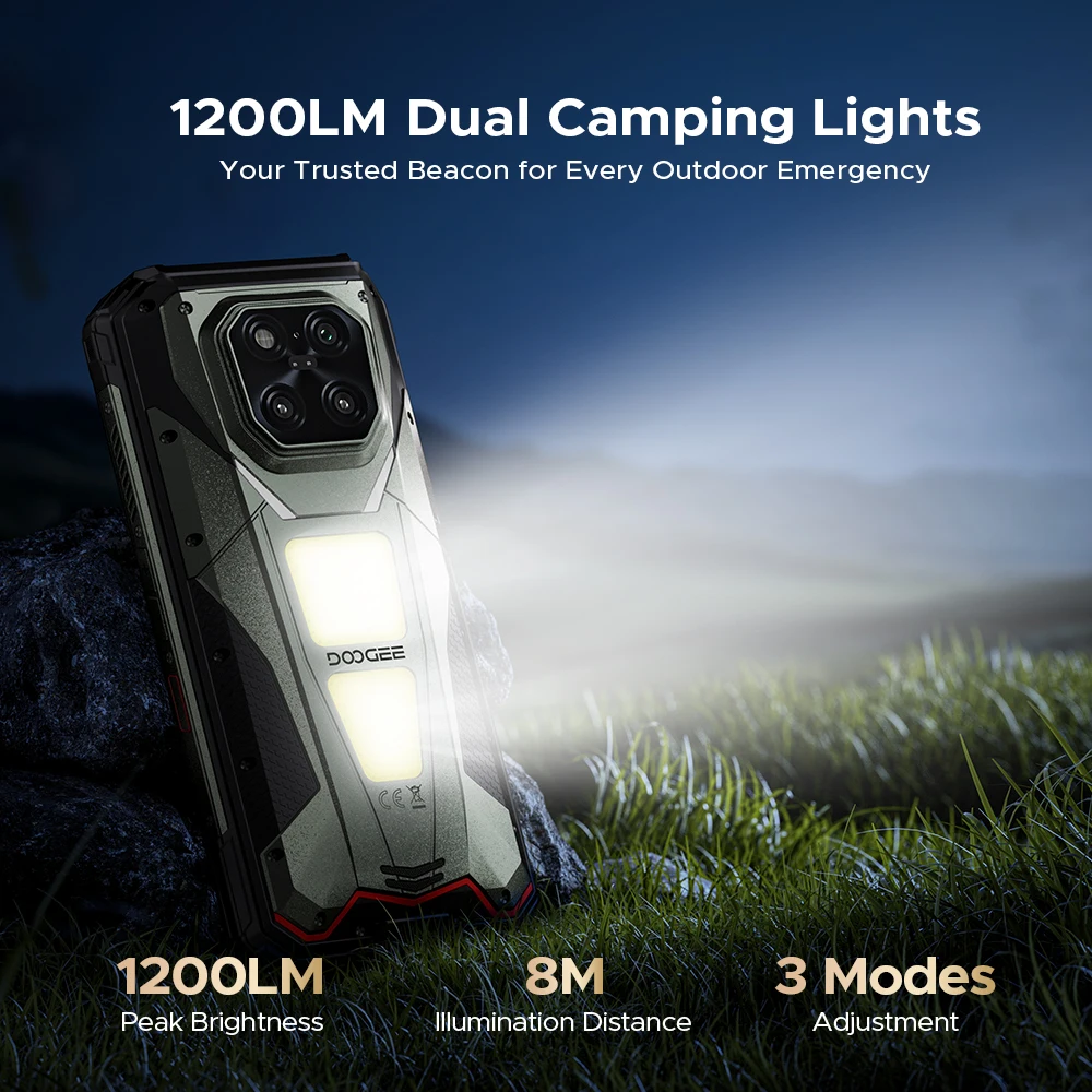 Versione globale DOOGEE V Max Play Proiettore Telefono robusto 16 GB 512 GB 6,78 "120 Hz Dimensity 7300 Fotocamera da 200 MP Doppia luci da campeggio - immagine 5