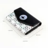 Classic Laser Design Short Wallet, Trendy Geometric Pattern Coin Purse For Women 3