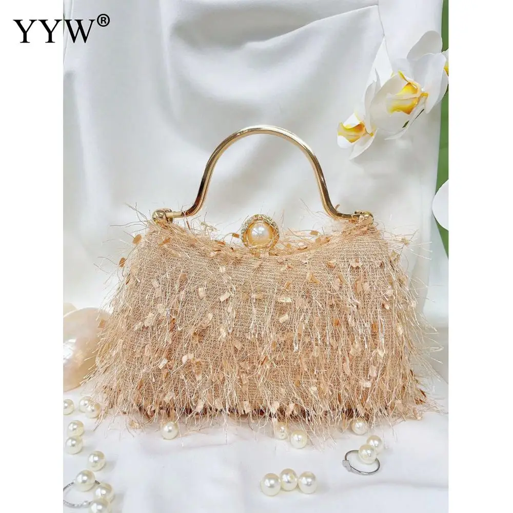 Fashion Elegant Women Evening Party Clutch Bag Luxury Handbag Tassel Design For Women Ladies Wedding Party Wallet Purse Handbag