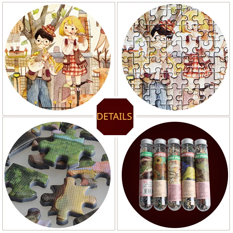 150PCS Mini Test Tube Jigsaw Puzzle Decompression Toys Fidget Toys Famous Painting Puzzle for Aldult Family Game Educational Toy 6