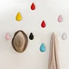 1PC Water Drop Shaped Hook Wood Wall Hanger Door Back Hanger Key Holder Handbag Hat Clothes Wooden Hook Decorative Hooks 4