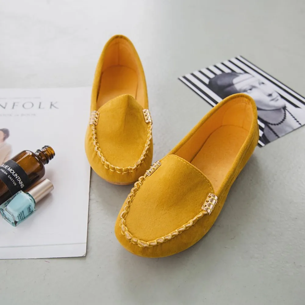 새로운 여성 신발 2024 봄 가을 Zapatos Mujer 여성 캐주얼 플랫 신발 슬립 라운드 발가락 데님 플랫 로퍼 플러스 사이즈 청바지 신발