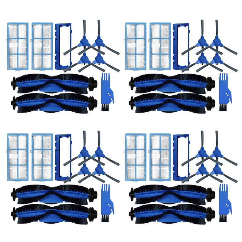 

4 Set Roll Main Brush HEPA Filter Side Brush For Coredy R550 R500+R600 Imartine D900 Goovi 1600PA Robot Vacuum