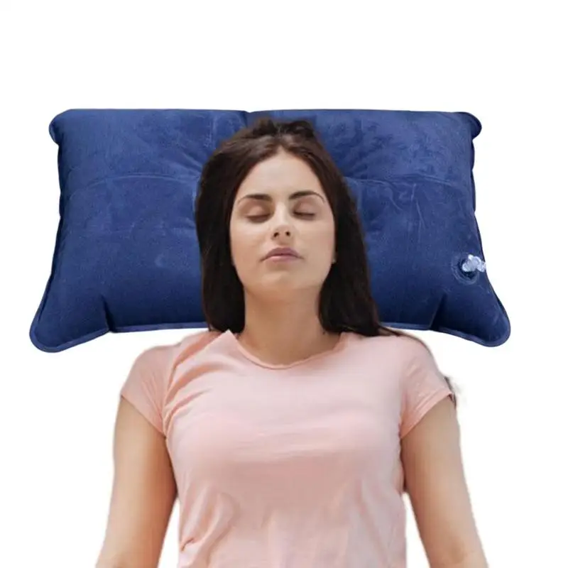 Portable Inflatable Pillow Outdoor Camping Pillows Air Inflatable Neck Pillows Folding Rest Pillow Travel Back Relaxing Tool