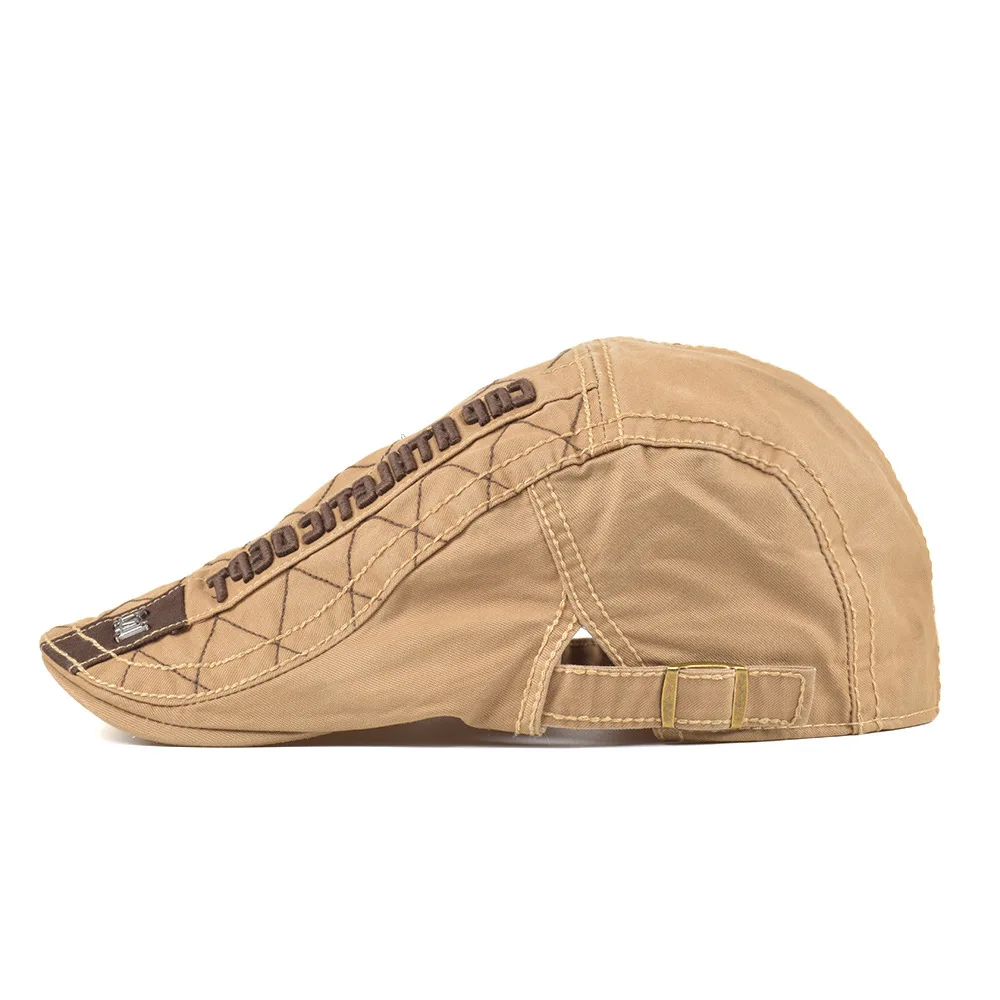 Adjustable Men Spring Summer Sun Newsboy Hats Classic Western Newsboy Caps Cotton Blend Beret Hat Flat Brim Men Berets Cap