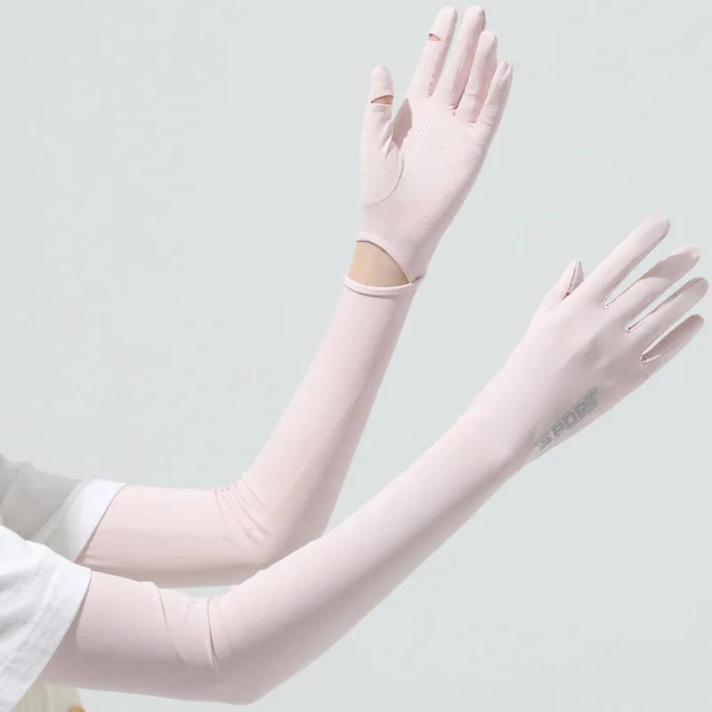 Ice Sleeve Women Riding UV Protection Touch Screen Cool Spring Summer Outdoor Sun Protection Ice Silk Sleeve Long Arm Cover Ice Arm Sleeves