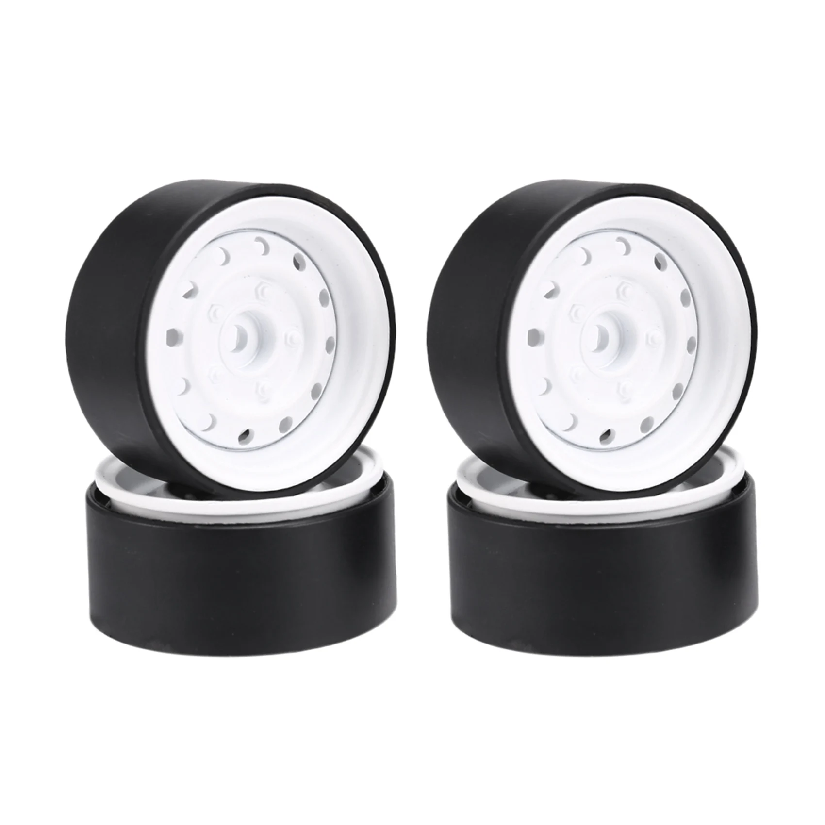 

4Pcs Metal 1.9 Inch Beadlock Wheel Rim Hub Retro for 1/10 RC Crawler Car Axial SCX10 90046 TRX4 D90 ,2