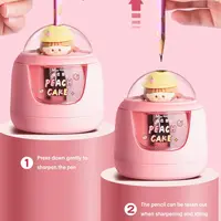 Cute Cartoon Battery Charging Electric Pencil Sharpener Switch Automatic Pencil Sharpener Creative Stationery Office School 4