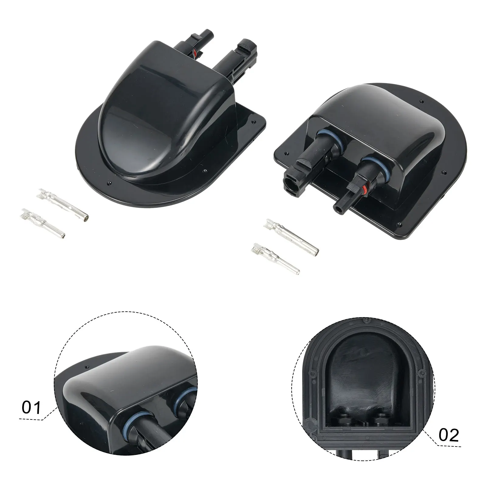 Solar Panel Double Hole Wire Cable Entry Gland Sealing Box Curved Cable Connector Waterproof For RV Caravan Motorhome Boat solar panel cable adapter solar cable connector solar cable adapter solar connectors solar panel